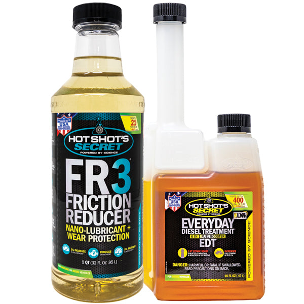 32-ounce bottle of FR3 and a 16-ounce twin-neck bottle of EDT
