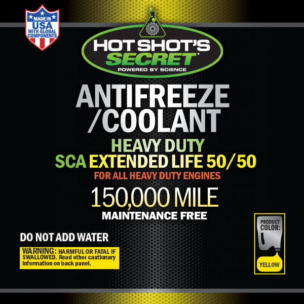 Yellow Antifreeze/Coolant Front Label