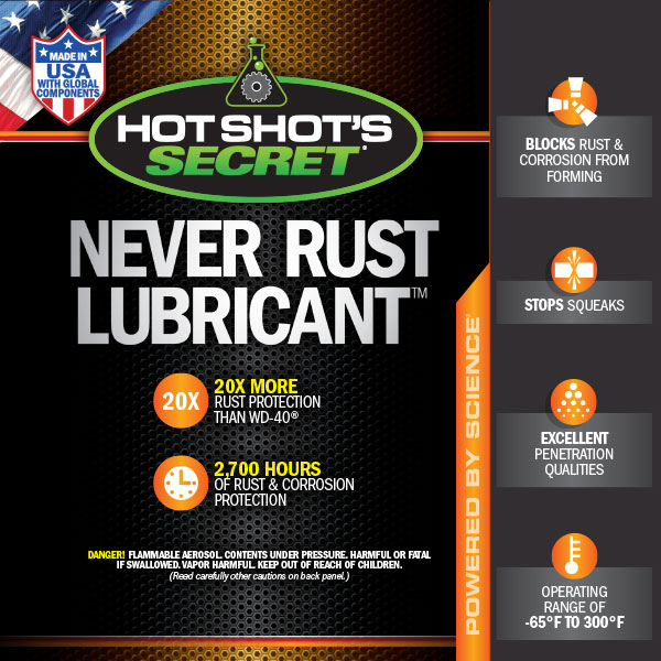 Never Rust Lubricant Front Label