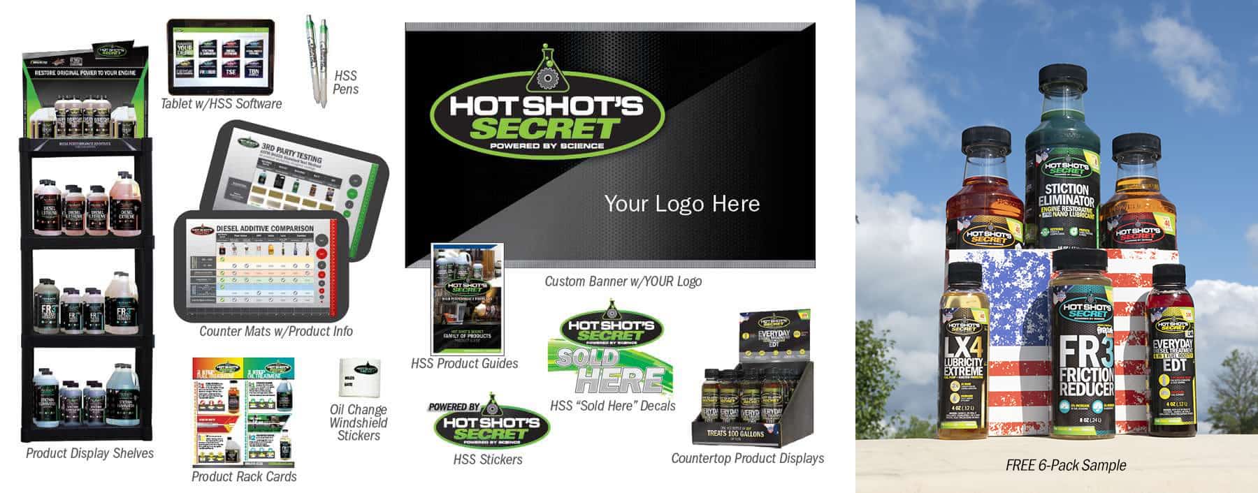 Hot Shots Secret dealer support products