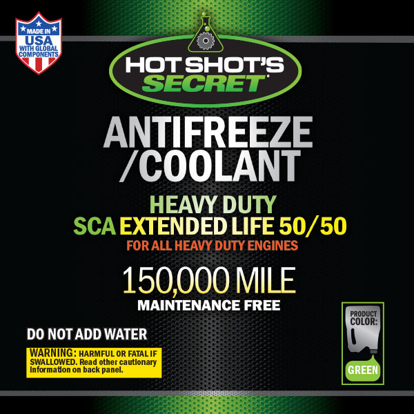 Green Antifreeze/Coolant Front Label