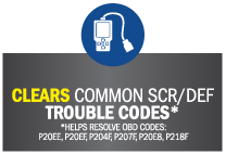 clears common scr and def trouble codes